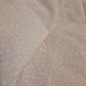 Fabric, White on White Mini Floral Cotton Prewashed 45" wide x 1/2 yd